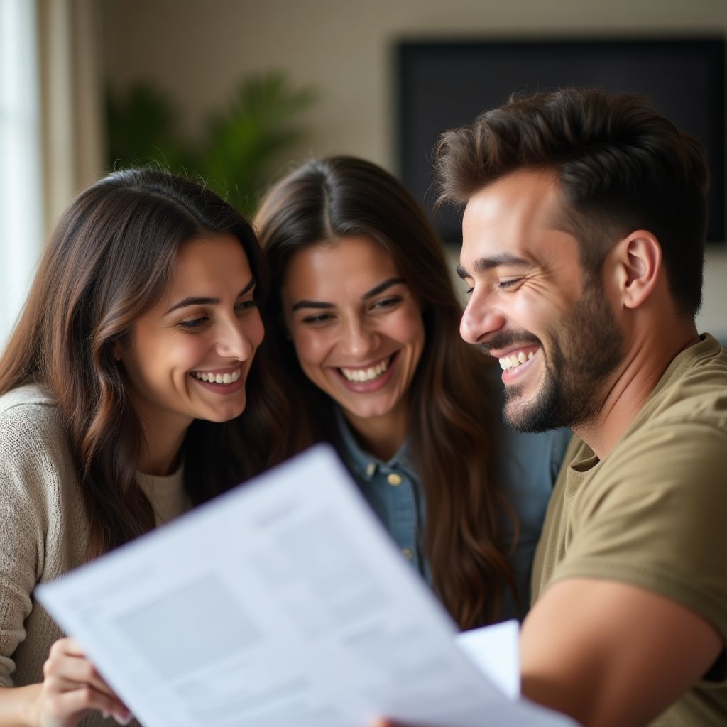 Familia exitosa con presupuesto